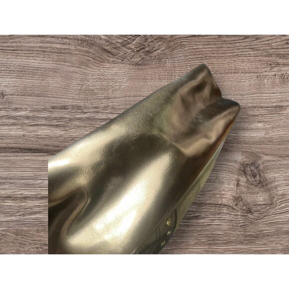 NWT Gray Faux Suede Bag with Bronze and Gray Faux Leather and Gold Studs - Picture 3 of 5